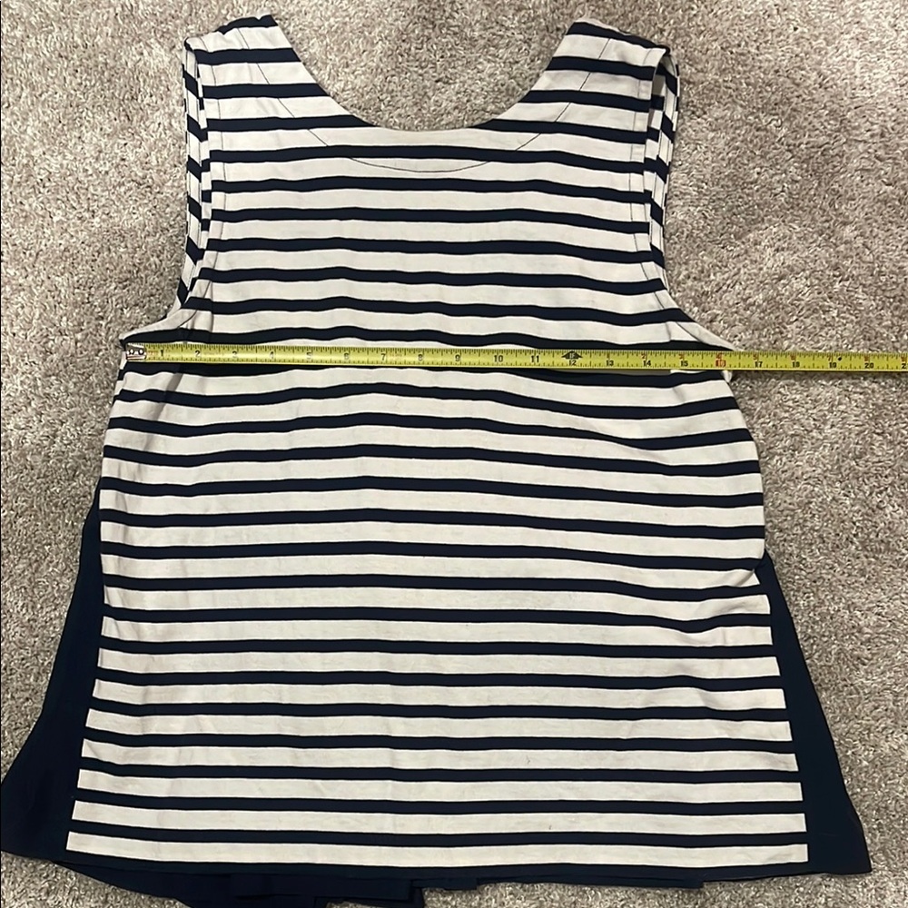 J. Crew Striped Sleeveless Bow Top